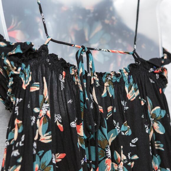 INTIMATELY FREE PEOPLE‎ Jolene Mini Slip Dress Black Floral Dark Romantic Sz M - Picture 9 of 11
